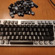 Start with keys that can easily be reached (for example F1-F12). Remove the keycaps